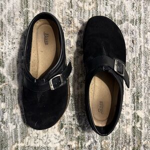 G. H. Bass Black Suede Clogs